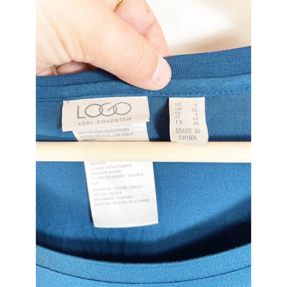 LOGO by Lori Goldstein Long Sleeve Shirt with Pockets Size L - Picture 2 of 5